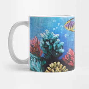 Blue Underwater Under the Sea Coral Reef Aquarium Saltwater Fish Mug